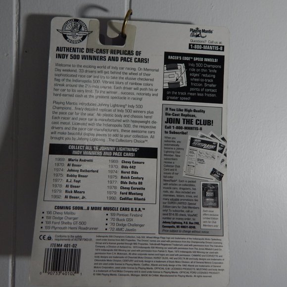 Al Unser; 1978 Winner; 1978 Pace Car Chevy Corvette  --ITEM# 153 - Picture 3 of 3